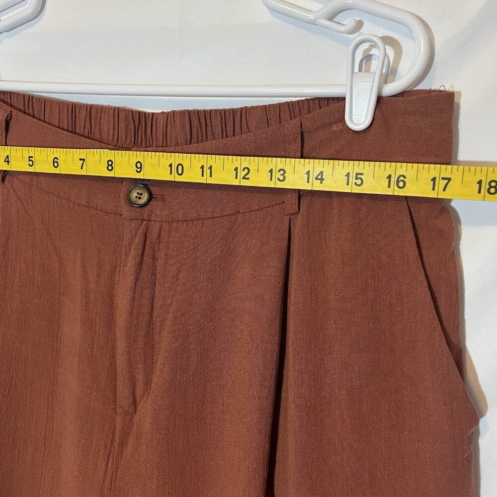 Dokotoo Women’s Linen Pants Casual Loose Wide Leg 2XL Size High Waist Zipper - Picture 6 of 13